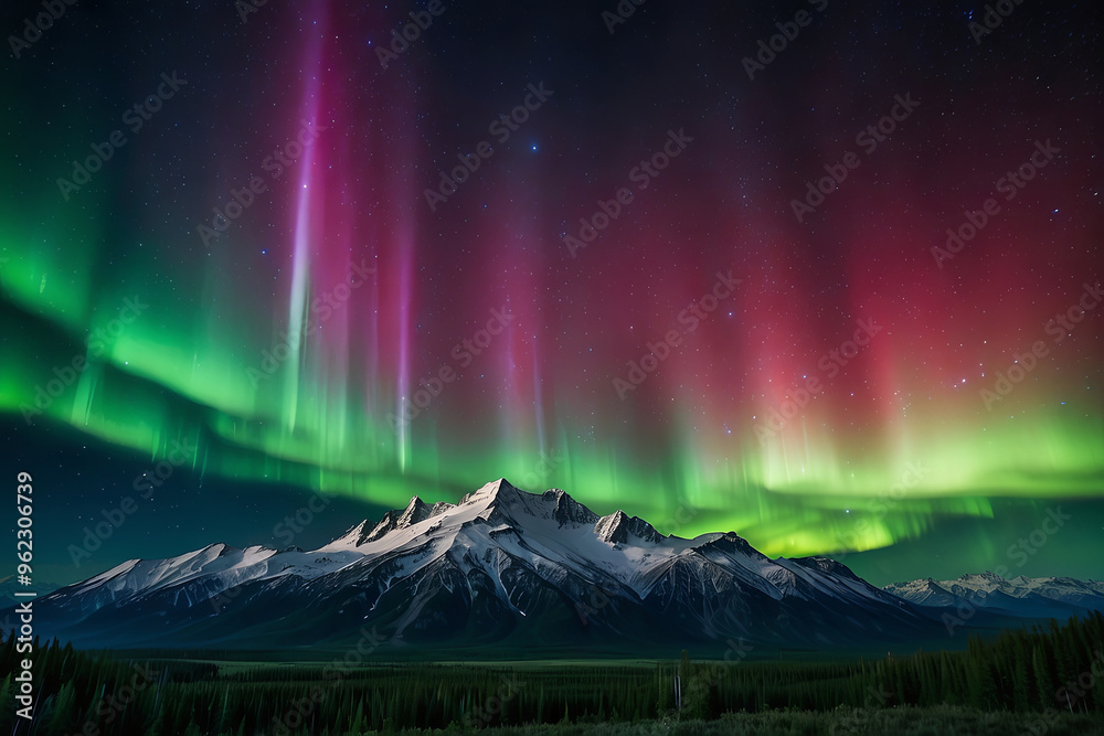an auroral dreamscape, over a mountain range, otherworldly panorama that enchants the viewers an auroral dreamscape, over a mountain range, otherworldly panorama that enchants the viewers