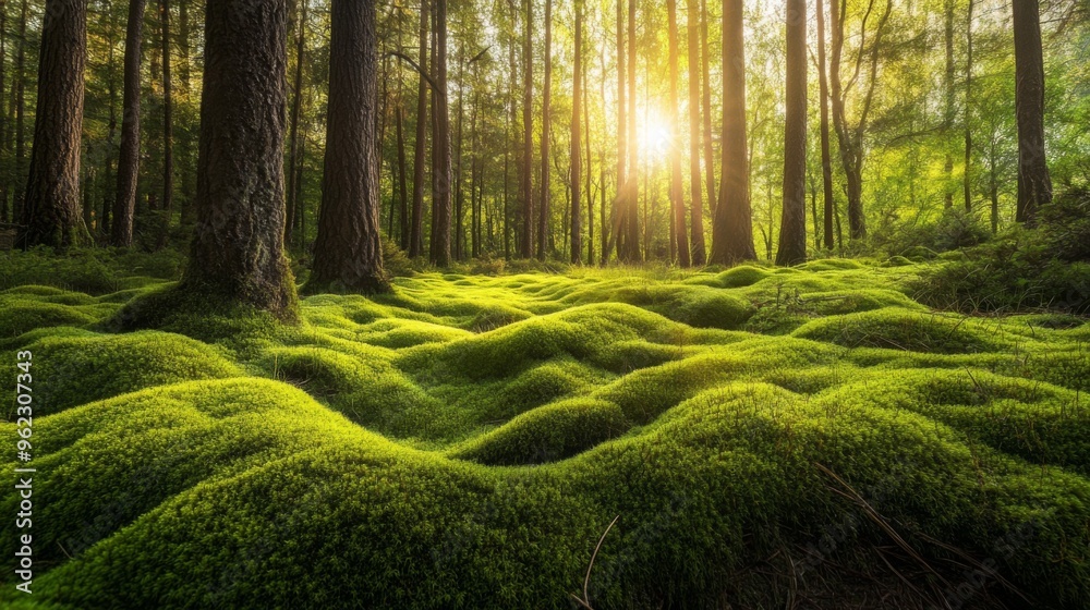 Obraz premium Tranquil Forest Glade with Moss