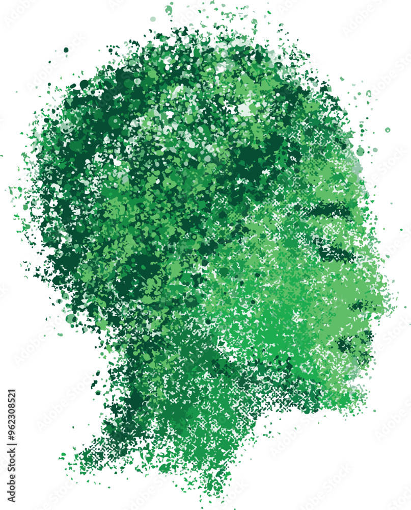 Green Abstract Woman face vector Green Abstract Woman face vector
