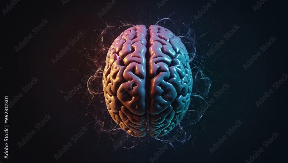 Brain illustrated in a dual-tone icon. Brain illustrated in a dual-tone icon.