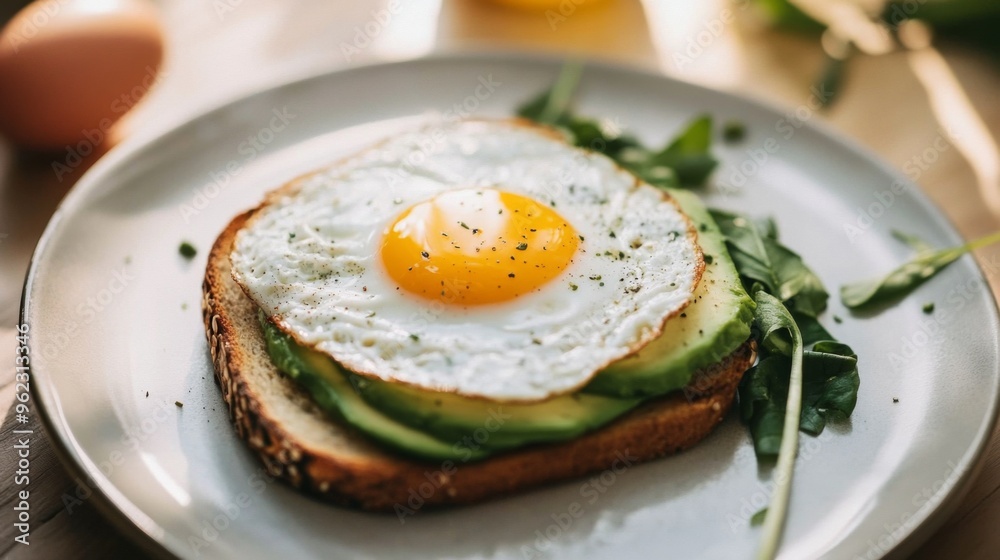 Healthy Breakfast with Egg and Avocado Toast Healthy Breakfast with Egg and Avocado Toast