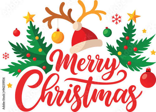 Merry Christmas typography sublimation t shirt design and clipart .