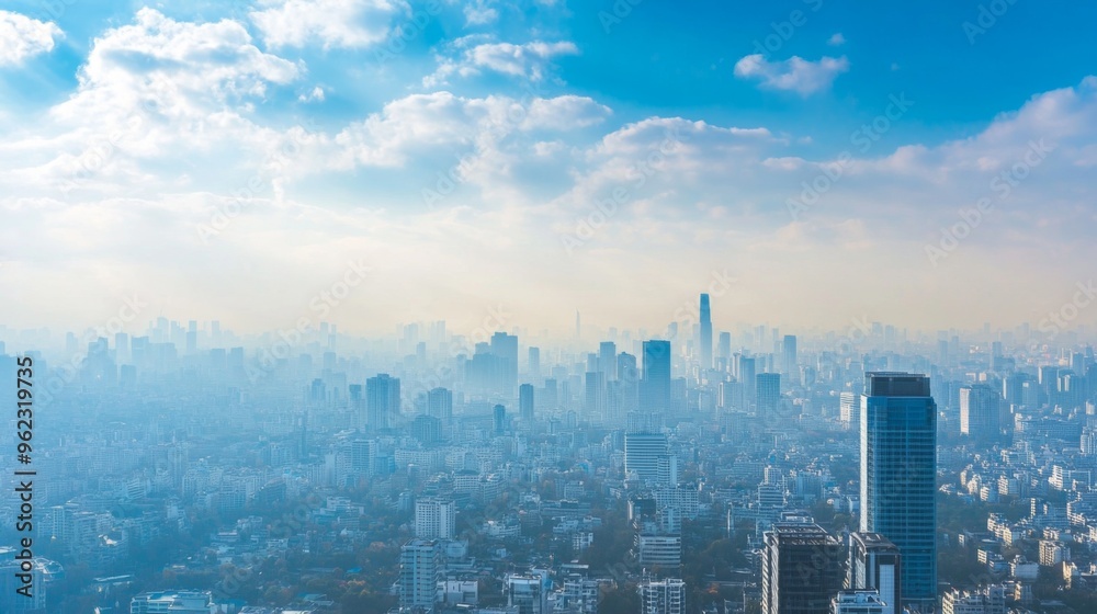 Urban Skyline with Blue Sky