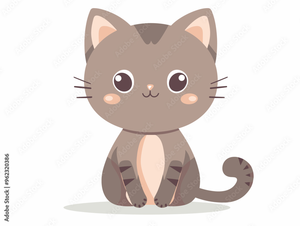 Cute cartoon cat. Vector illustration in a flat style Cute cartoon cat. Vector illustration in a flat style