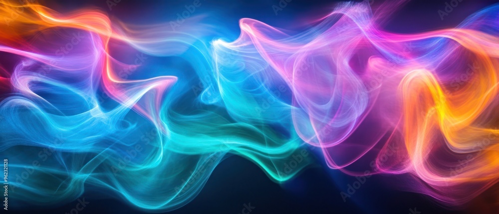 Abstract Background with Swirling Neon Lights and Vibrant Colors Abstract Background with Swirling Neon Lights and Vibrant Colors