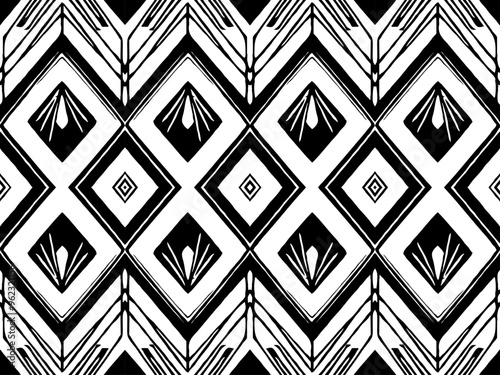 Seamless black and white pattern on materials, for use in graphics photo