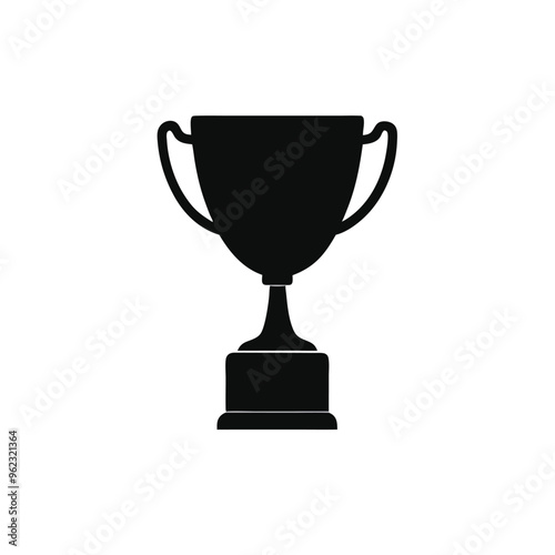 a Trophy  Vector stock black color silhouette illustration,  isolated white background 