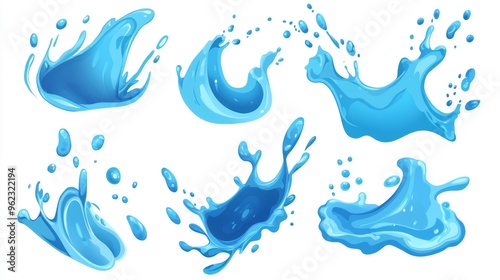 Wallpaper Mural Blue Water Splash Elements Torontodigital.ca