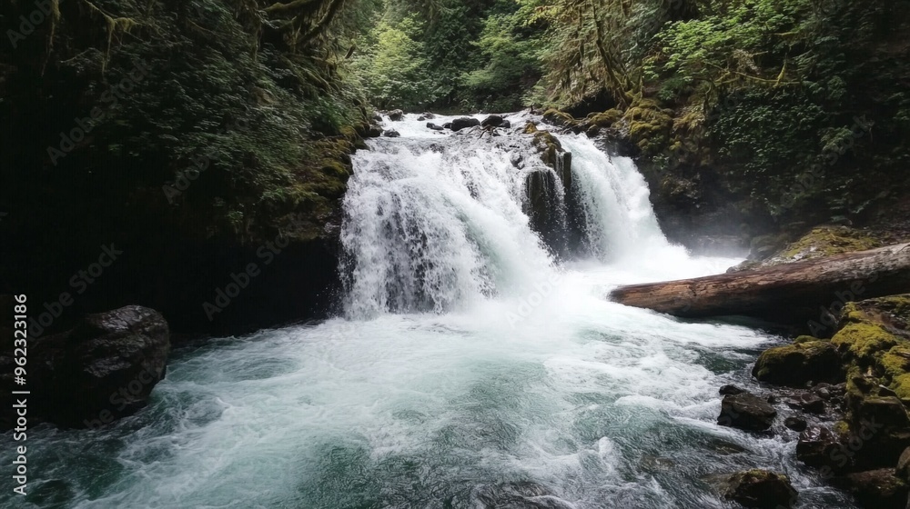 Naklejka premium Serene Forest Waterfall