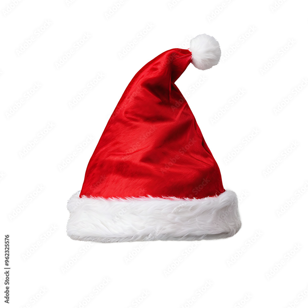 Isolated Cut-out Santa's Claus's Red Hat on Transparent Background, Christmas Holiday Celebration Isolated Cut-out Santa's Claus's Red Hat on Transparent Background, Christmas Holiday Celebration