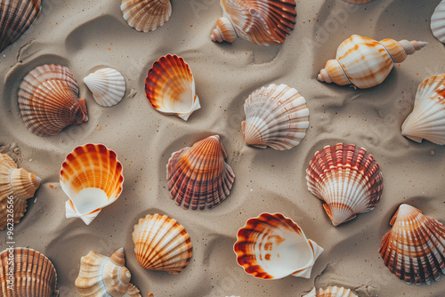 Seashell Assortment on Sandy Beach