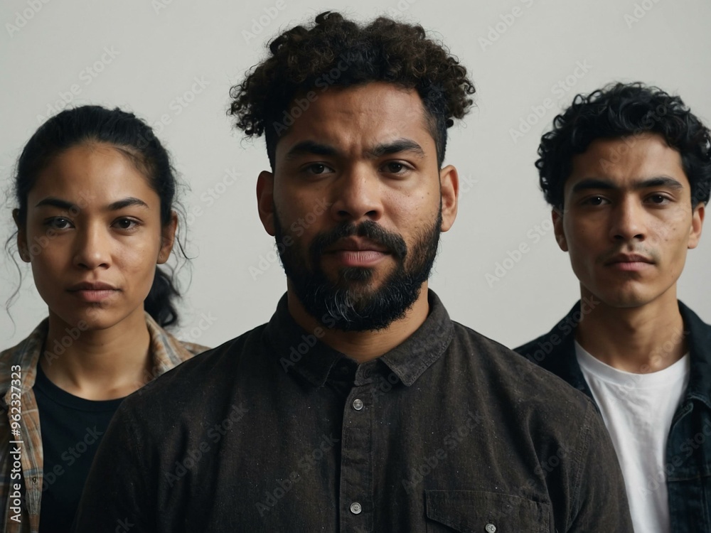 Diverse group of people standing together, representing multicultural backgrounds. Diverse group of people standing together, representing multicultural backgrounds.