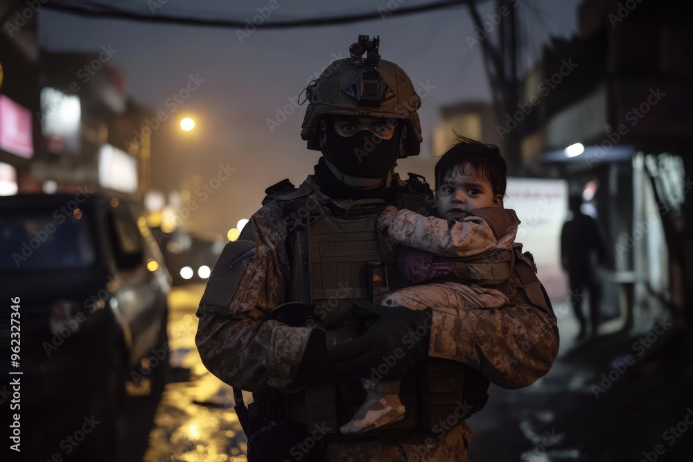 special force soldier saves child in war special force soldier saves child in war