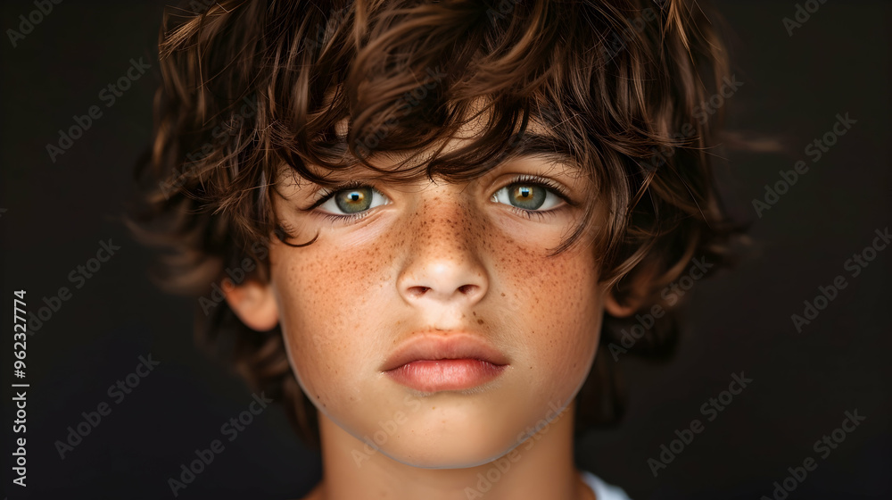 Low Light Profile Portrait Caucasian Tween Boy Low Light Profile Portrait Caucasian Tween Boy