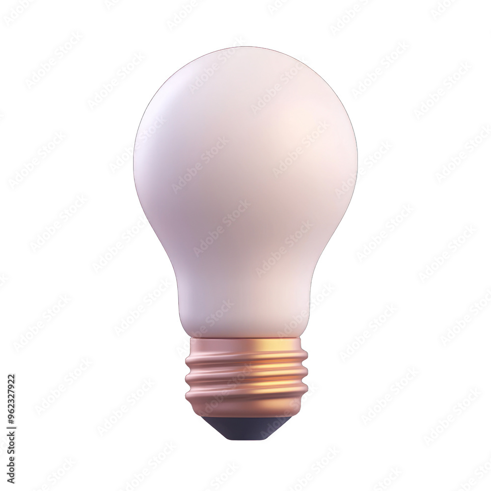 A modern light bulb with a smooth finish, perfect for illuminating indoor spaces and enhancing home decor. 3D render A modern light bulb with a smooth finish, perfect for illuminating indoor spaces and enhancing home decor. 3D render