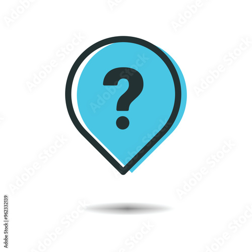 Question mark icon sign. ask FAQ and QA answer solution information vector isolated on white background. 