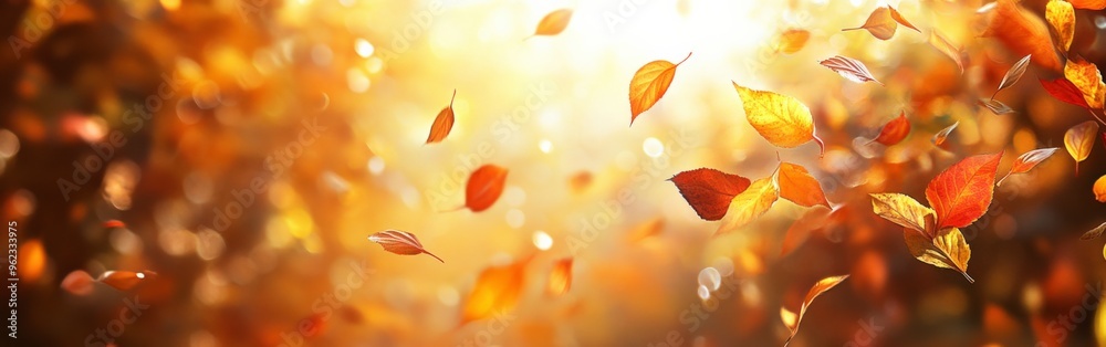 Abstract Autumn Leaves Background in Warm Tones