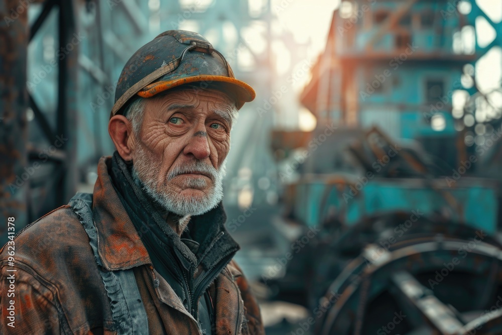 An elderly gentleman dressed in a hat and coat, likely for outdoor activities An elderly gentleman dressed in a hat and coat, likely for outdoor activities