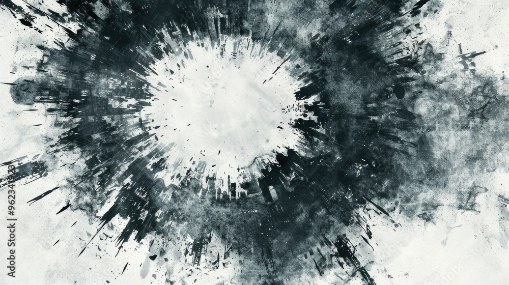 A burst of colorful paint on a white background