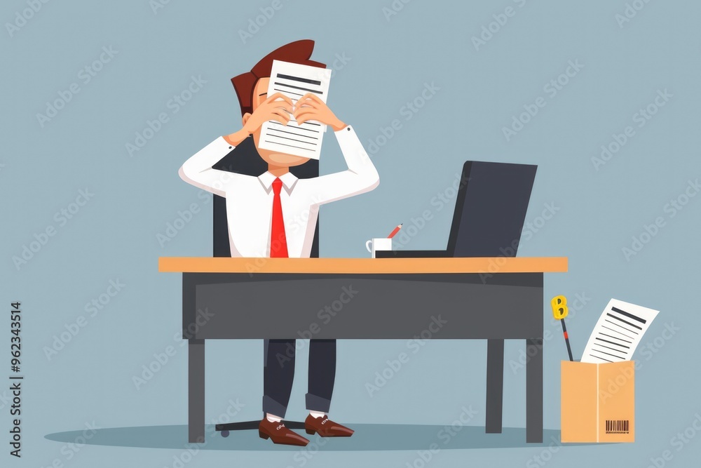 A person sitting at a desk with their head in their hands, conveying feelings of frustration or sadness A person sitting at a desk with their head in their hands, conveying feelings of frustration or sadness