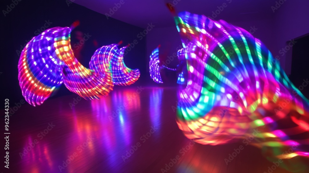 Colorful Light Trails in Motion Colorful Light Trails in Motion