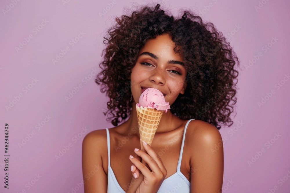 A person holds an ice cream cone in front of their face, possibly to hide or enjoy the treat A person holds an ice cream cone in front of their face, possibly to hide or enjoy the treat