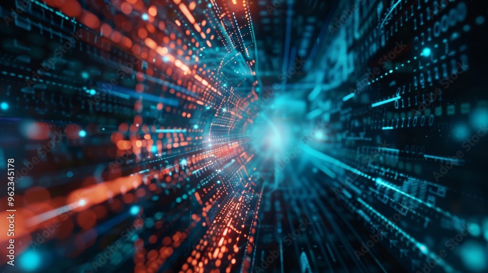 High tech digital background featuring interconnected data streams and modern tech processes High tech digital background featuring interconnected data streams and modern tech processes