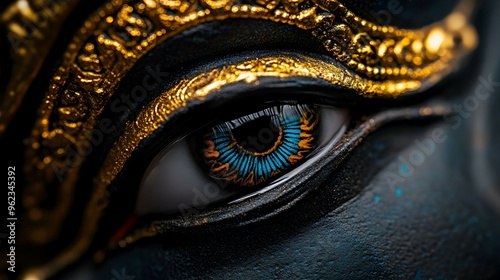 Closeup of a Blue Eye with Gold Detail