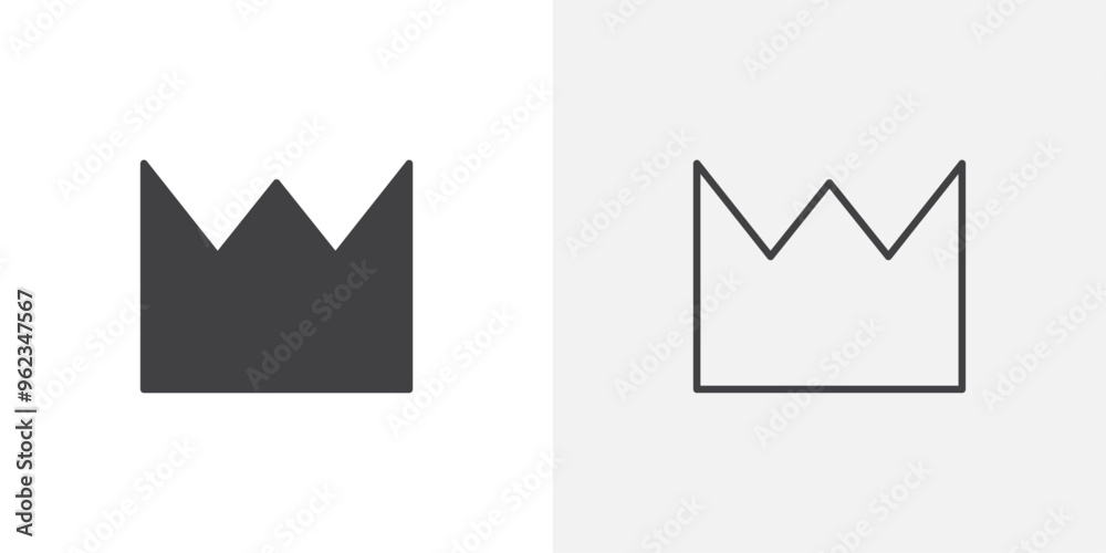Crown icon flat and simple set design Crown icon flat and simple set design