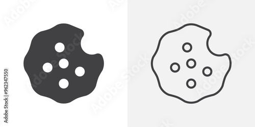 Cookie icon flat and simple set design