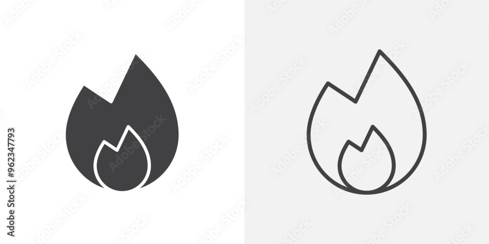 Fire icon flat and simple set design Fire icon flat and simple set design