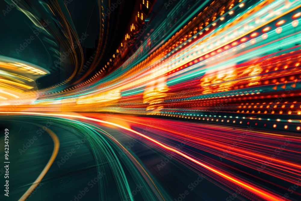 A blurry image of a city street at night with cars and buildings in the background A blurry image of a city street at night with cars and buildings in the background