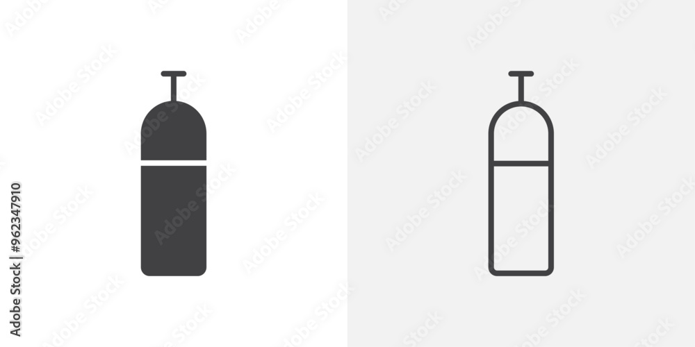 Gas cylinder icon flat and simple set design