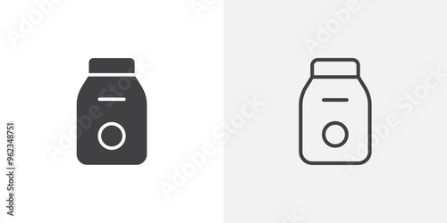Milk icon flat and simple set design
