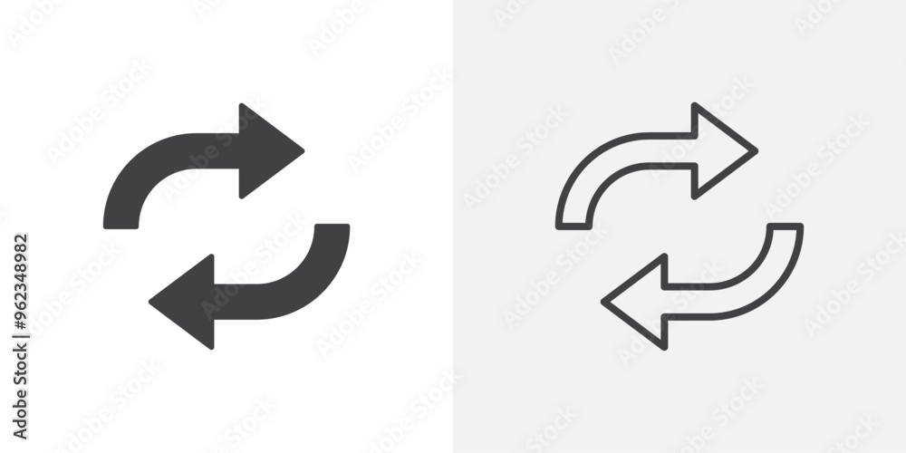 Refresh icon flat and simple set design Refresh icon flat and simple set design