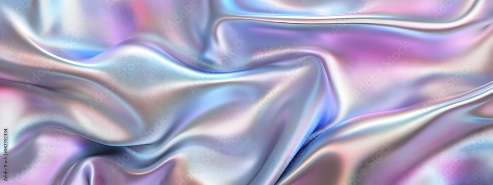 Iridescent satin background with wavy folds, creating an elegant and luxurious feel Iridescent satin background with wavy folds, creating an elegant and luxurious feel