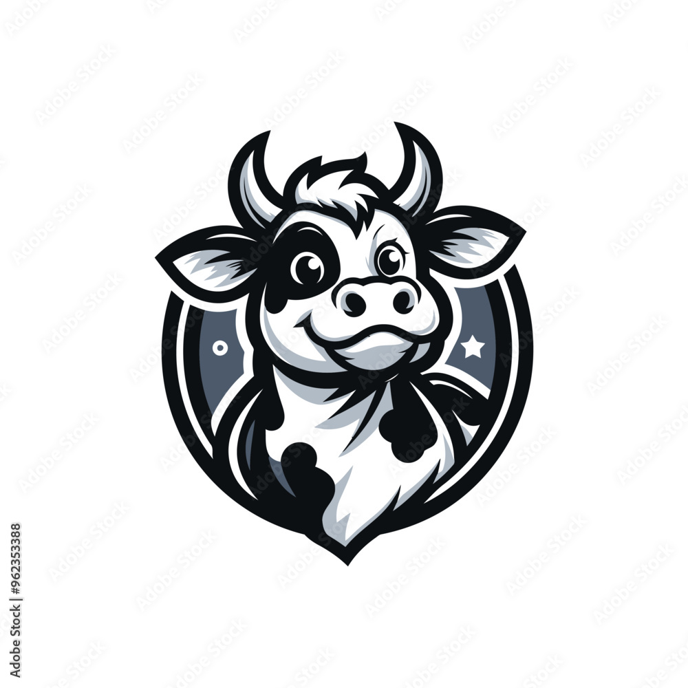 Fototapeta premium Cow head mascot logo design vector template. Cow head logo design.