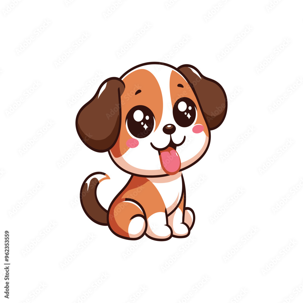 Cute cartoon dog. Vector illustration isolated on a white background. Cute cartoon dog. Vector illustration isolated on a white background.