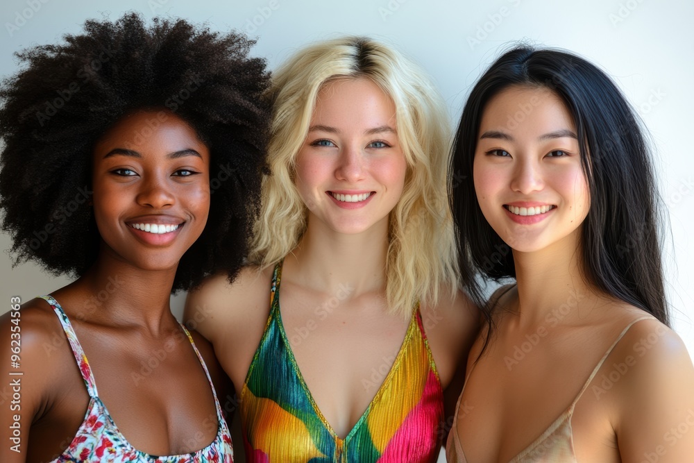 unity and friendship among young women from different cultural backgrounds. Their bright smiles and closeness reflecting the strength of diverse communities. unity and friendship among young women from different cultural backgrounds. Their bright smiles and closeness reflecting the strength of diverse communities.