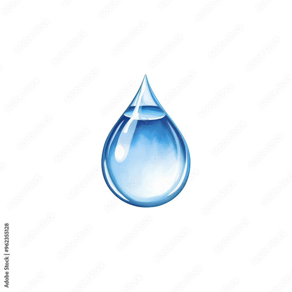 A vibrant blue water droplet, symbolizing freshness, purity, and nature. Perfect for hydration and eco-friendly themes. watercolor style A vibrant blue water droplet, symbolizing freshness, purity, and nature. Perfect for hydration and eco-friendly themes. watercolor style