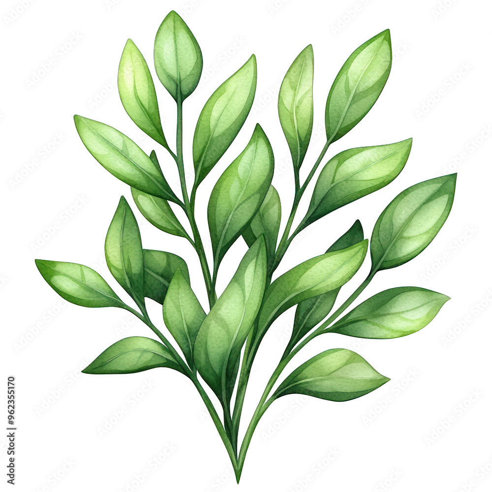A vibrant collection of green leaves showcasing natural beauty and freshness, ideal for eco-friendly designs and botanical themes. watercolor style A vibrant collection of green leaves showcasing natural beauty and freshness, ideal for eco-friendly designs and botanical themes. watercolor style