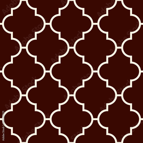 Oriental traditional pattern. Ogee ornament. Repeated maroccan crosses mosaic tiles. Lantern shapes motif. Tracery window wallpaper. Arabesque digital paper, textile print. Seamless surface design