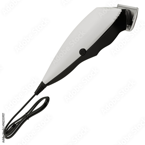 3d render White HairClipper with transparent background photo