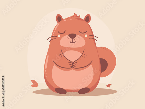 Cute cartoon hamster. Vector illustration in a flat style.