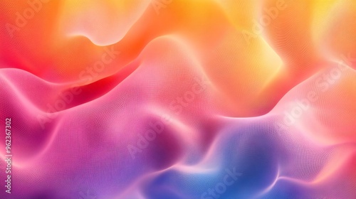 Abstract colorful background with wavy lines and grid pattern.