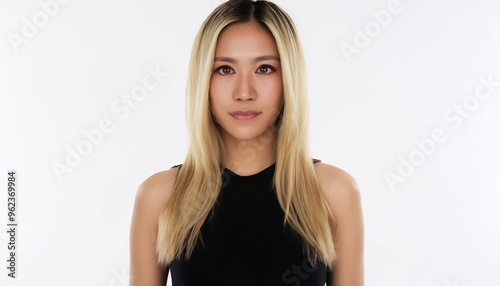 Striking Contrast: Asian Beauty in Black Top and Blonde Hair Free Download Striking Contrast: Asian Beauty in Black Top and Blonde Hair - GFXLoad