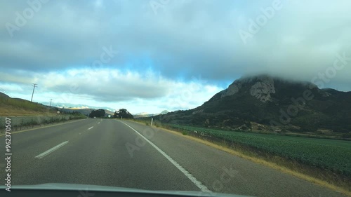 Scenic California road view from a driver's perspective. High quality 4k footage