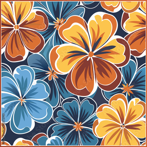 Pattern of seamless flowers. Abstract colorful flowers background. style for banners, wallpaper, posters, websites, online shopping.Vector illustration design.