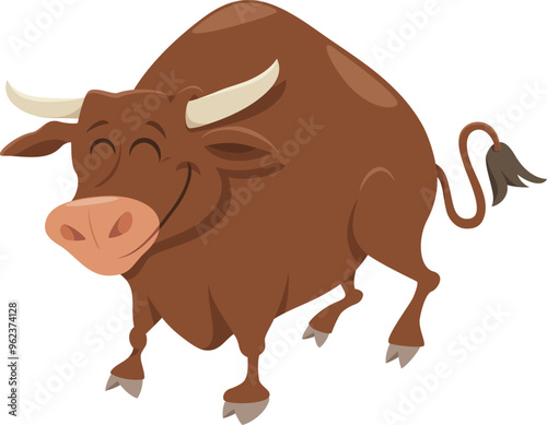 cartoon bull funny farm animal character