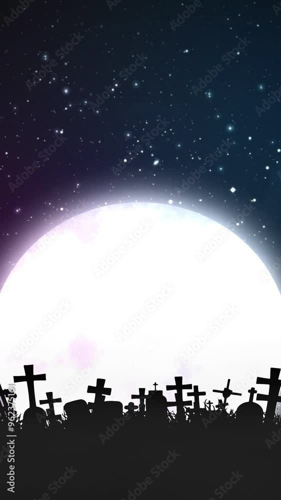 Happy Halloween Landscape Background. Vertical loop video Happy Halloween Landscape Background. Vertical loop video